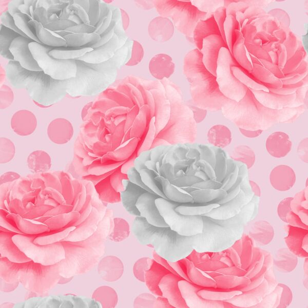 Large Floral On Pink Thumbnail